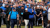 Rory McIlroy makes his way to the 18th green 15/9/2024