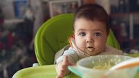 cute baby girl eating