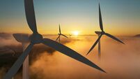 Wind turbine power at sunrise