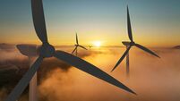Wind turbine power at sunrise