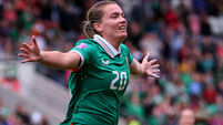 Saoirse Noonan celebrates scoring her sides first goal 3/6/2025