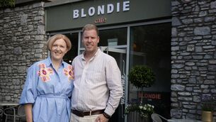 <p>Fiona and Mark O'Brien outside Blondie.</p>