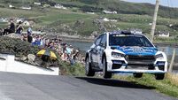 Callum Devine and Noel O'Sullivan narrowly lead Donegal International Rally