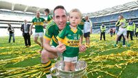 Declan O'Sullivan with his son Ollie after the game 21/9/2014